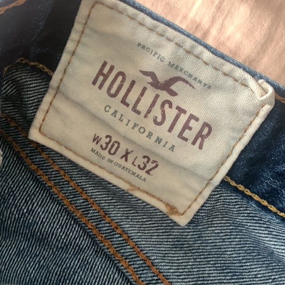 Hollister Mens Blue Denim Straight Jeans Size 30x32 Slightly Worn - Picture 4 of 6
